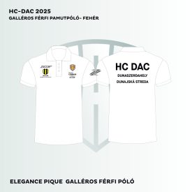 Dunaszerdahely HC DAC férfi galléros pamut póló fehér