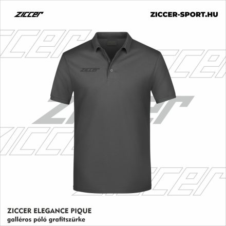 ZICCER ELEGANCE PIQUE galléros póló grafitszürke