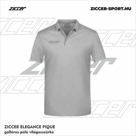 ZICCER ELEGANCE PIQUE galléros póló világosszürke