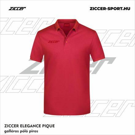 ZICCER ELEGANCE PIQUE galléros póló piros
