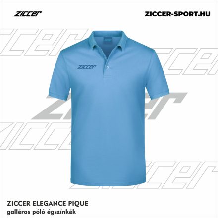 ZICCER ELEGANCE PIQUE galléros póló égszínkék
