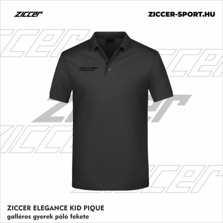 ZICCER ELEGANCE KID PIQUE galléros póló gyerek fekete