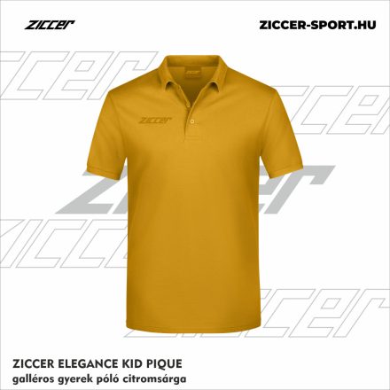 ZICCER ELEGANCE KID PIQUE galléros póló gyerek citromsárga