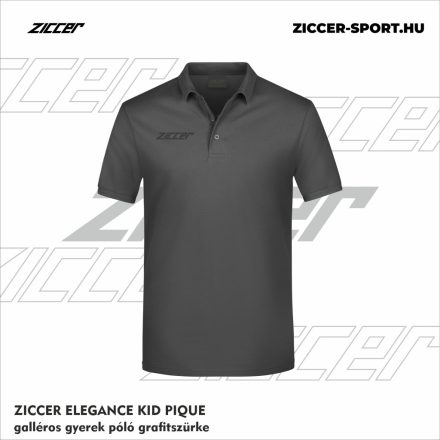 ZICCER ELEGANCE KID PIQUE galléros póló gyerek grafitszürke