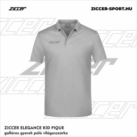 ZICCER ELEGANCE KID PIQUE galléros póló gyerek világosszürke