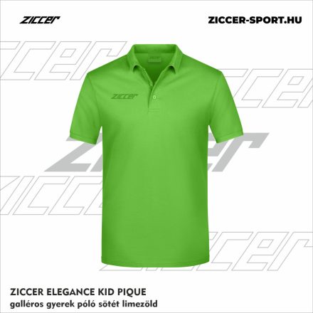ZICCER ELEGANCE KID PIQUE galléros póló gyerek limezöld