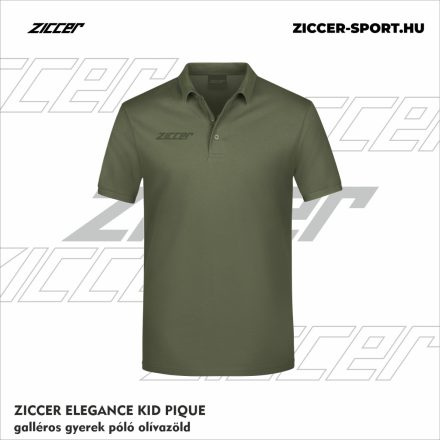 ZICCER ELEGANCE KID PIQUE galléros póló gyerek olívzöld
