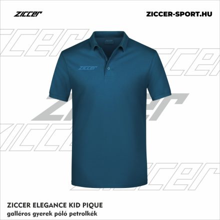 ZICCER ELEGANCE KID PIQUE galléros póló gyerek petrolkék