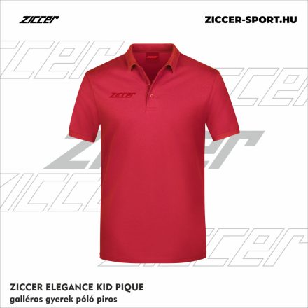 ZICCER ELEGANCE KID PIQUE galléros póló gyerek piros