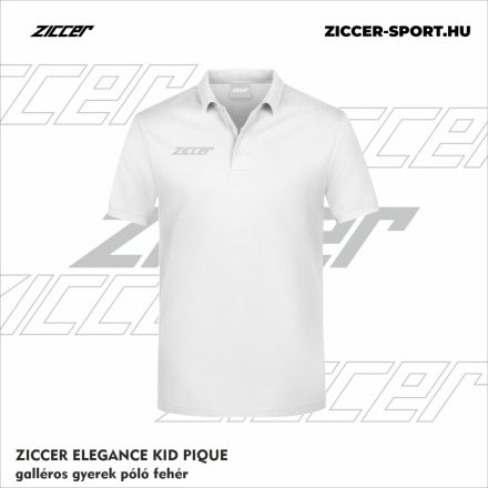ZICCER ELEGANCE KID PIQUE galléros póló gyerek fehér