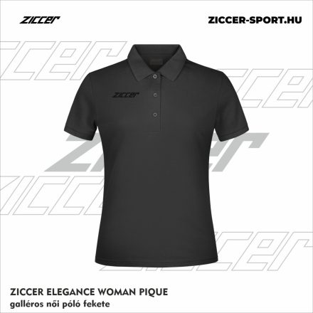 ZICCER ELEGANCE WOMAN PIQUE galléros póló női fekete