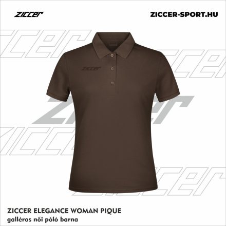 ZICCER ELEGANCE WOMAN PIQUE galléros póló női barna