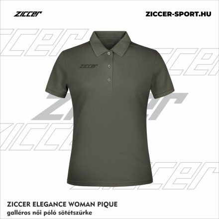 ZICCER ELEGANCE WOMAN PIQUE galléros póló női sötétszürke