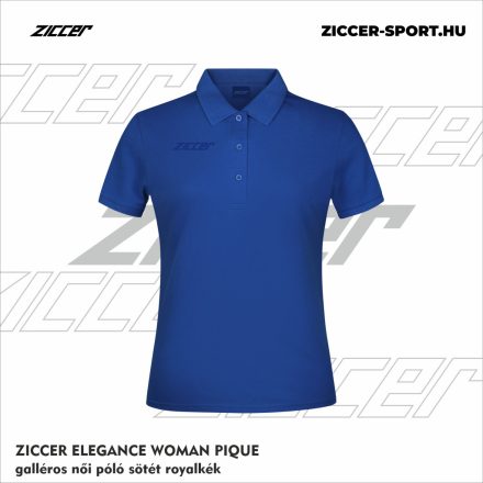 ZICCER ELEGANCE WOMAN PIQUE galléros póló női sötét royalkék