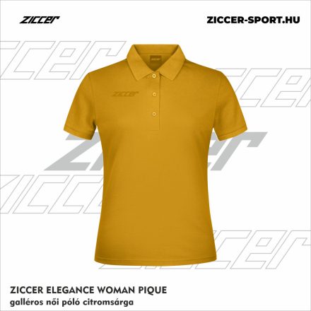 ZICCER ELEGANCE WOMAN PIQUE galléros póló női citromsárga