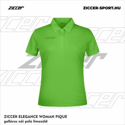ZICCER ELEGANCE WOMAN PIQUE galléros póló női limezöld