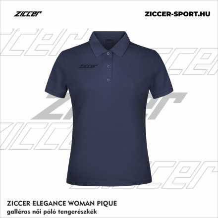 ZICCER ELEGANCE WOMAN PIQUE galléros póló női sötét tengerészkék