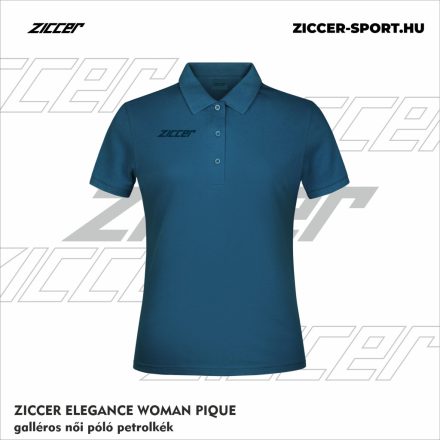 ZICCER ELEGANCE WOMAN PIQUE galléros póló női petrolkék