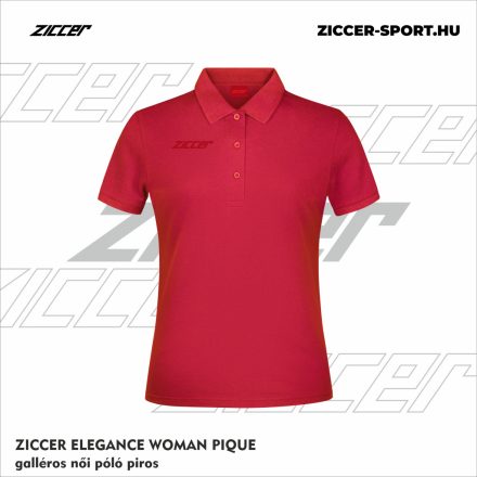 ZICCER ELEGANCE WOMAN PIQUE galléros póló női piros