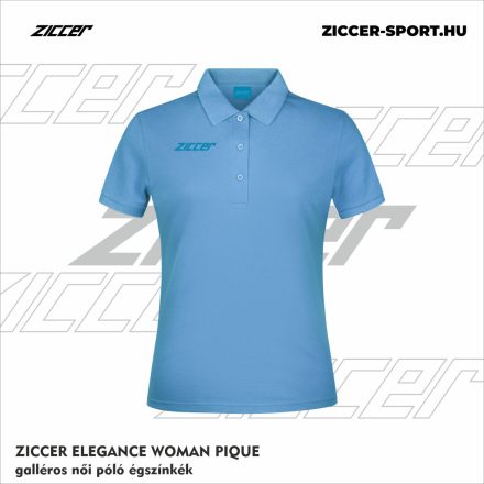 ZICCER ELEGANCE WOMAN PIQUE galléros póló női égszínkék