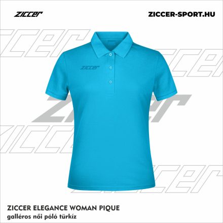 ZICCER ELEGANCE WOMAN PIQUE galléros póló női sötét türkiz