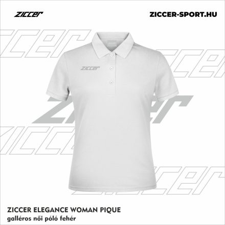 ZICCER ELEGANCE WOMAN PIQUE galléros póló női fehér