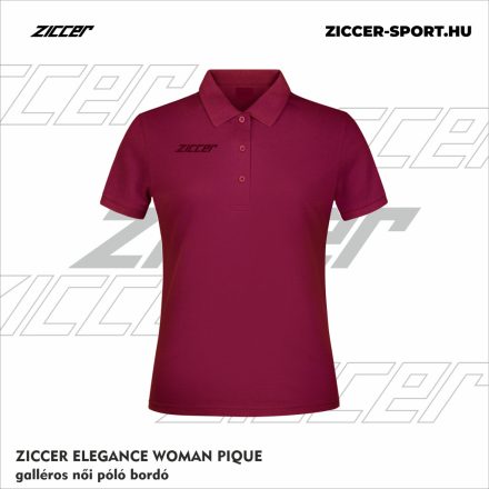 ZICCER ELEGANCE WOMAN PIQUE galléros póló női bordó