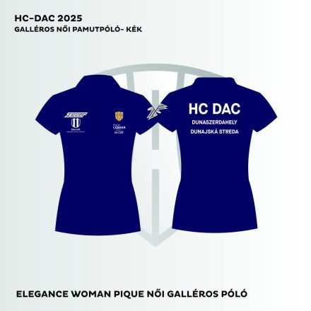 Dunaszerdahely HC DAC női galléros pamut póló kék