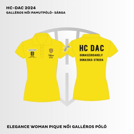 Dunaszerdahely HC DAC női galléros pamut póló sárga