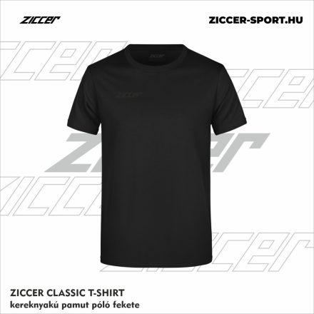 ZICCER CLASSIC T-SHIRT kereknyakú pamut póló fekete