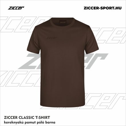 ZICCER CLASSIC T-SHIRT kereknyakú pamut póló barna