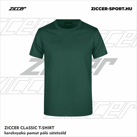 ZICCER CLASSIC T-SHIRT kereknyakú pamut póló sötétzöld
