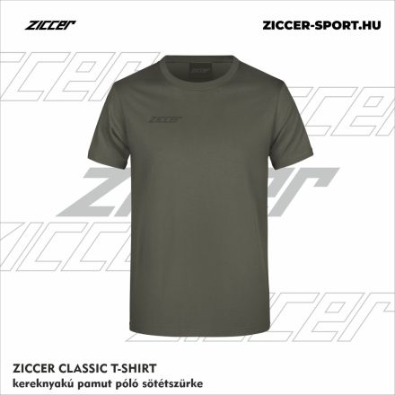 ZICCER CLASSIC T-SHIRT kereknyakú pamut póló sötétszürke