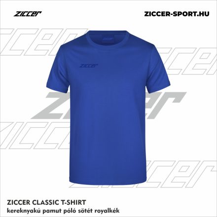 ZICCER CLASSIC T-SHIRT kereknyakú pamut póló sötét royalkék