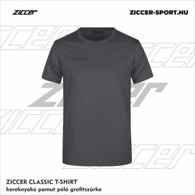   ZICCER CLASSIC T-SHIRT kereknyakú pamut póló grafitszürke