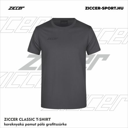 ZICCER CLASSIC T-SHIRT kereknyakú pamut póló grafitszürke