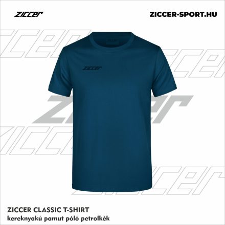 ZICCER CLASSIC T-SHIRT kereknyakú pamut póló petrolkék