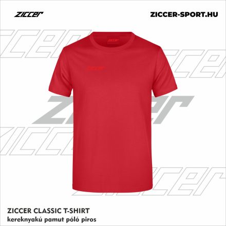 ZICCER CLASSIC T-SHIRT kereknyakú pamut póló piros