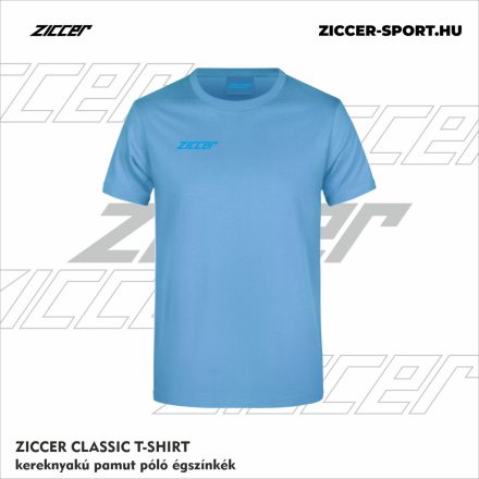ZICCER CLASSIC T-SHIRT kereknyakú pamut póló égszínkék