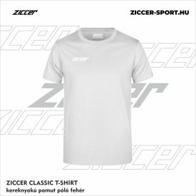ZICCER CLASSIC T-SHIRT kereknyakú pamut póló fehér