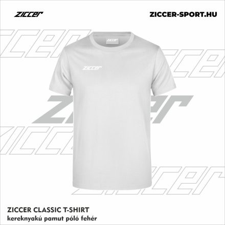 ZICCER CLASSIC T-SHIRT kereknyakú pamut póló fehér