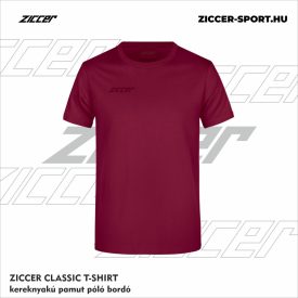 ZICCER CLASSIC T-SHIRT kereknyakú pamut póló bordó