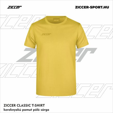ZICCER CLASSIC T-SHIRT kereknyakú pamut póló sárga