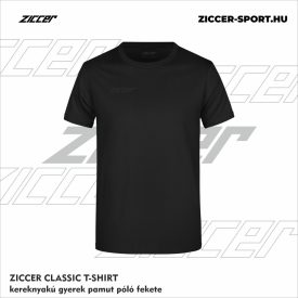   ZICCER CLASSIC T-SHIRT kereknyakú gyerek pamut póló fekete