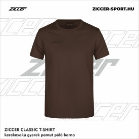 ZICCER CLASSIC T-SHIRT kereknyakú gyerek pamut póló barna