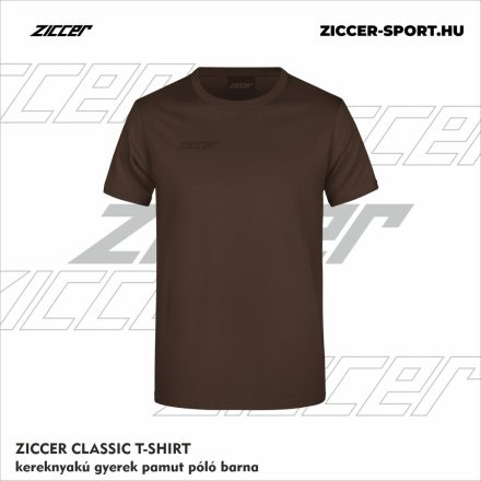 ZICCER CLASSIC T-SHIRT kereknyakú gyerek pamut póló barna