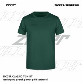   ZICCER CLASSIC T-SHIRT kereknyakú gyerek pamut póló sötétzöld