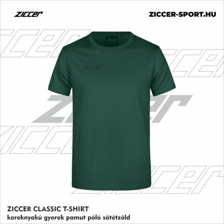 ZICCER CLASSIC T-SHIRT kereknyakú gyerek pamut póló sötétzöld