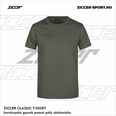 ZICCER CLASSIC T-SHIRT kereknyakú gyerek pamut póló sötétszürke