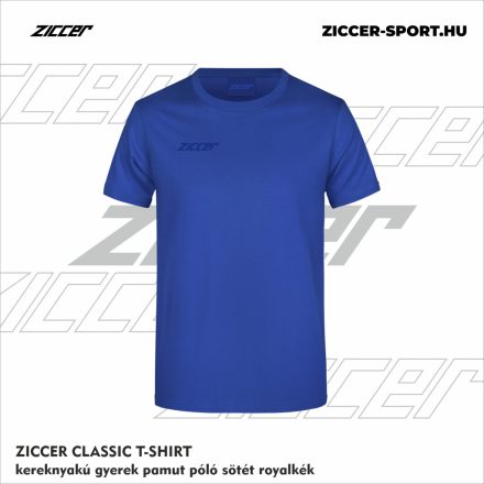 ZICCER CLASSIC T-SHIRT kereknyakú gyerek pamut póló sötét royalkék